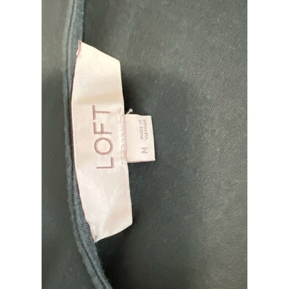 LOFT  Dress Sz M Sleeveless Stretch Swing Shift Green A-Line - Picture 4 of 4